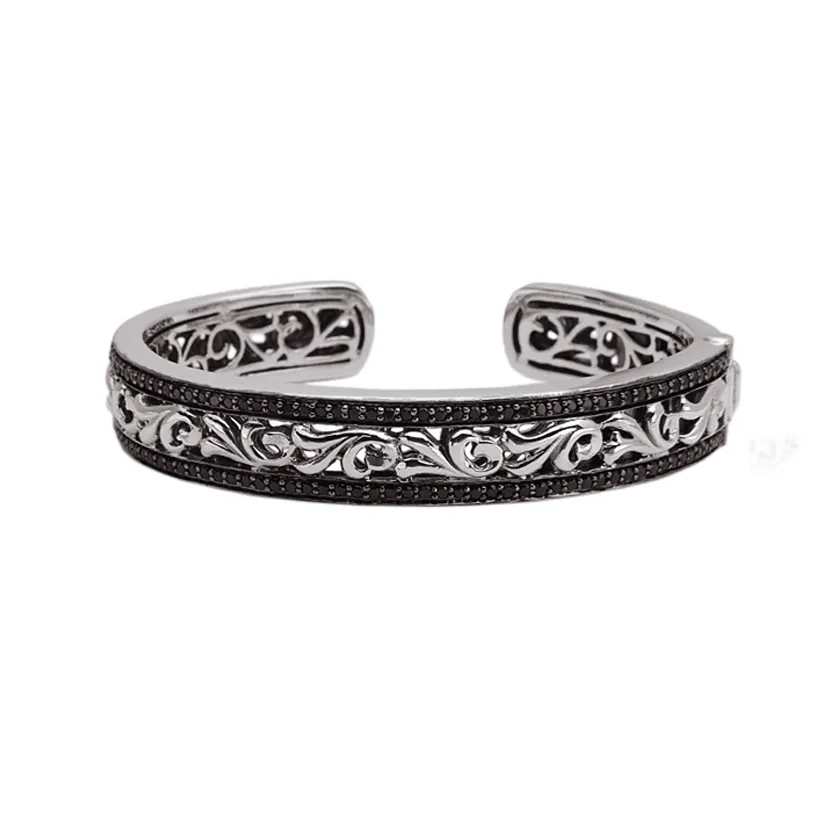 Charles Krypell Ivy Collection Cuff Bracelet with Black Sapphire