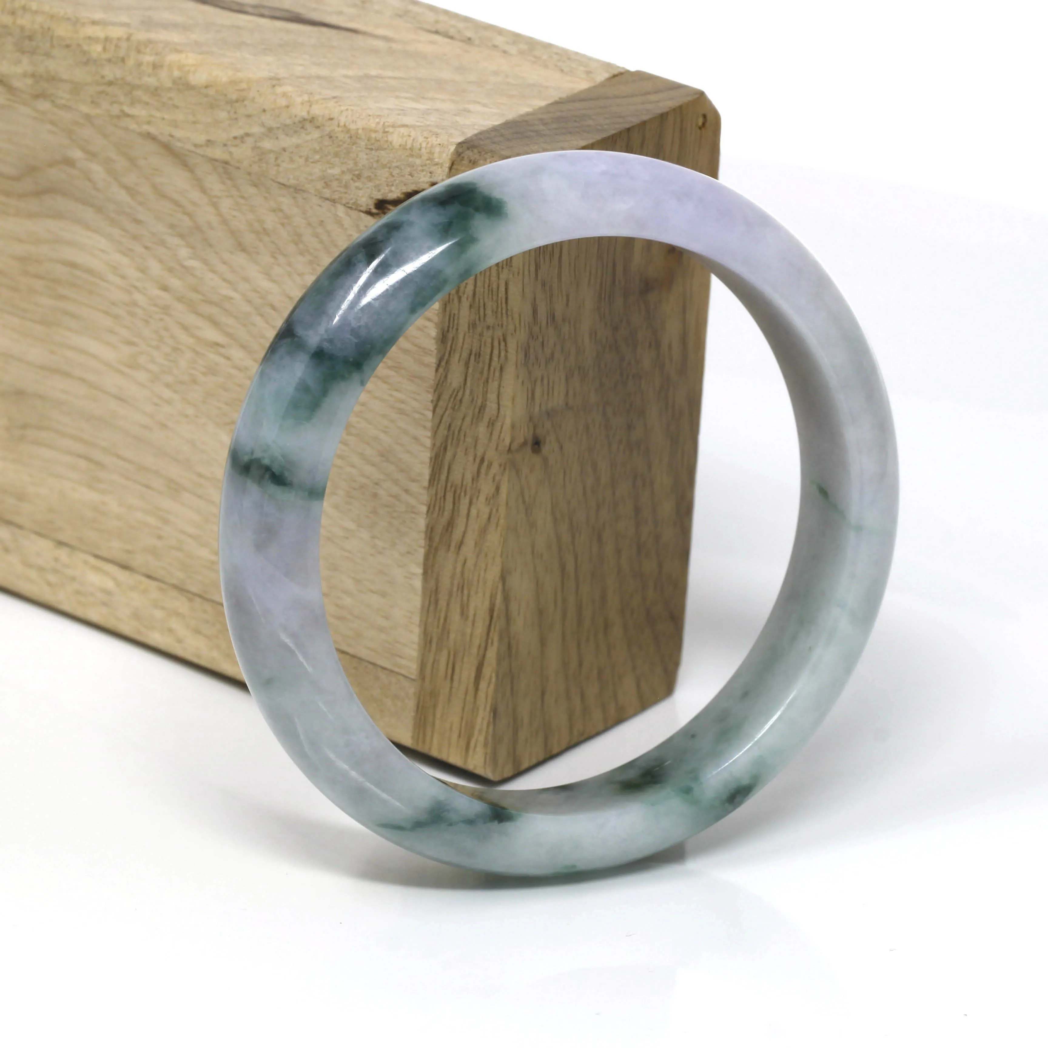 Genuine Burmese Jadeite Jade Bangle Bracelet ( 57.7 mm )#63