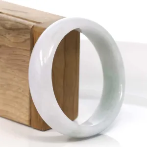 Genuine Burmese White Lavender Jadeite Jade Bangle Bracelet (59.7mm) #840
