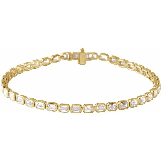 LG Emerald Cut Bezel Tennis Bracelet