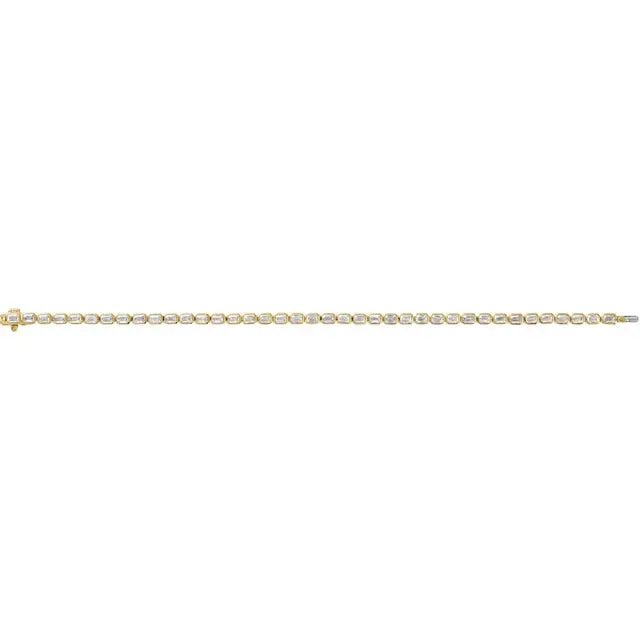 LG Emerald Cut Bezel Tennis Bracelet