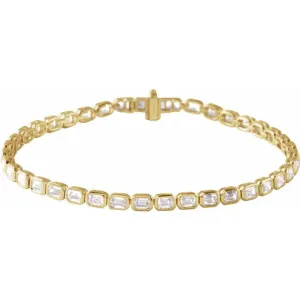 LG Emerald Cut Bezel Tennis Bracelet