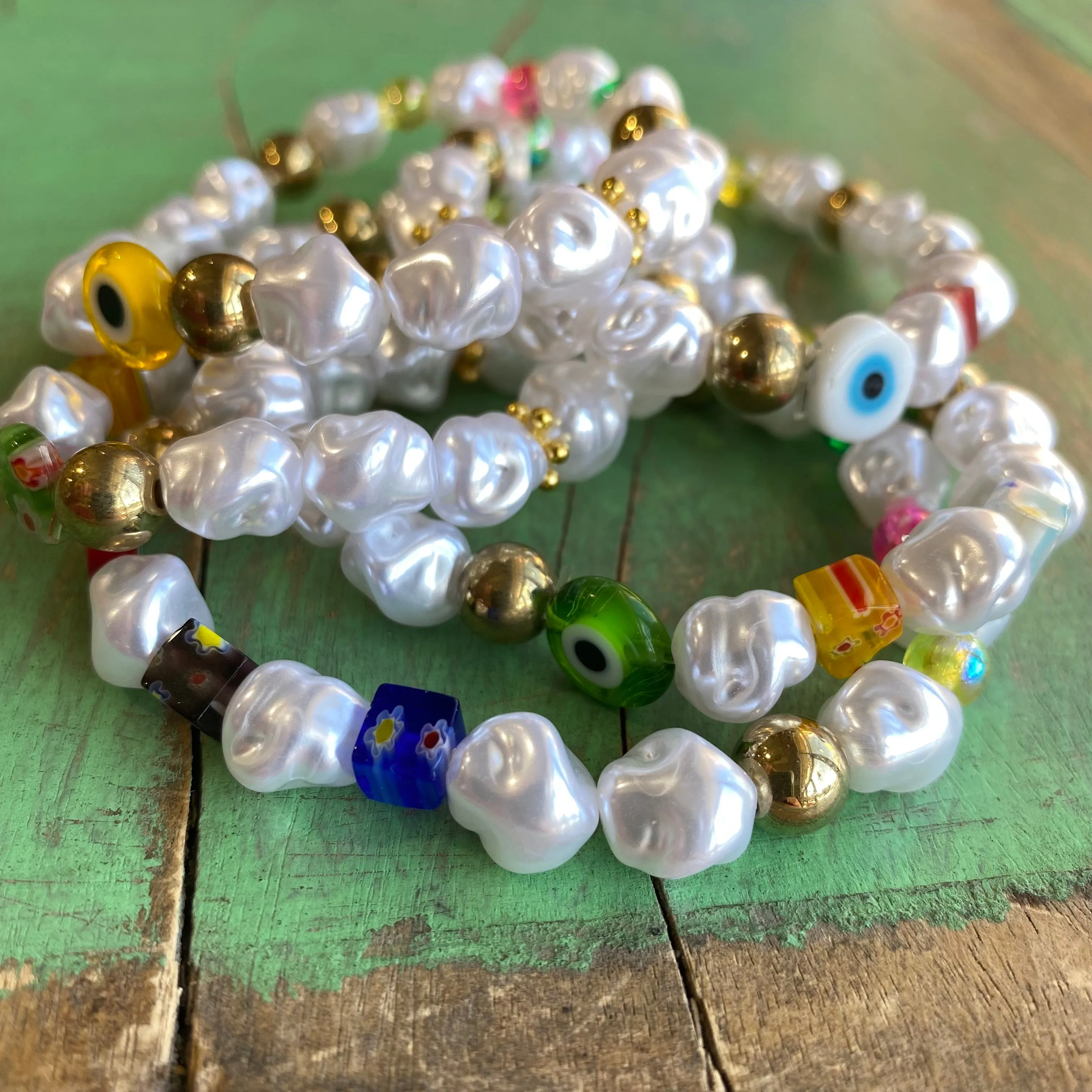 Live Colorfully Beaded Bracelet