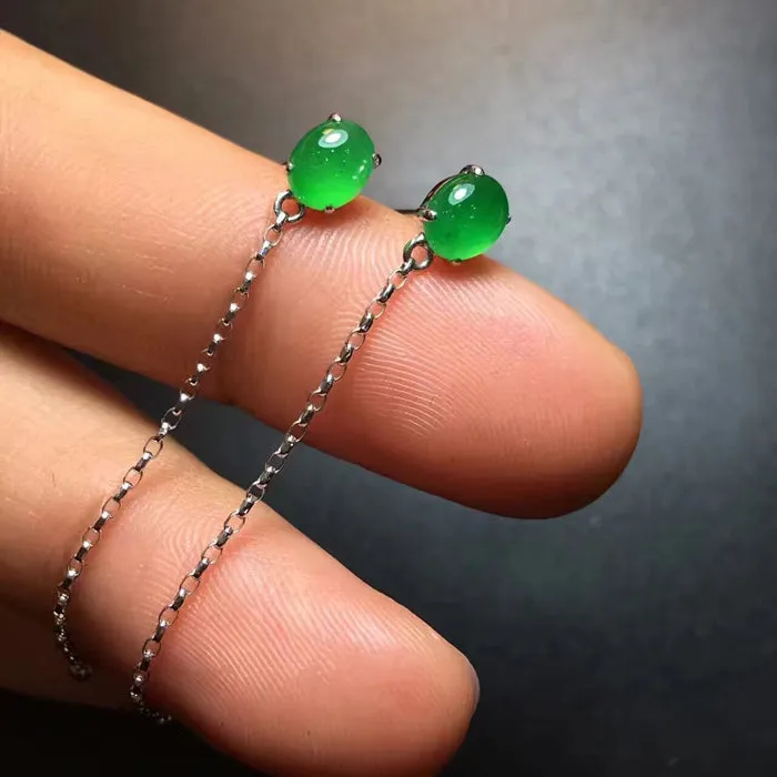 Natural Jade Earrings Jadeite Earrings NEG61