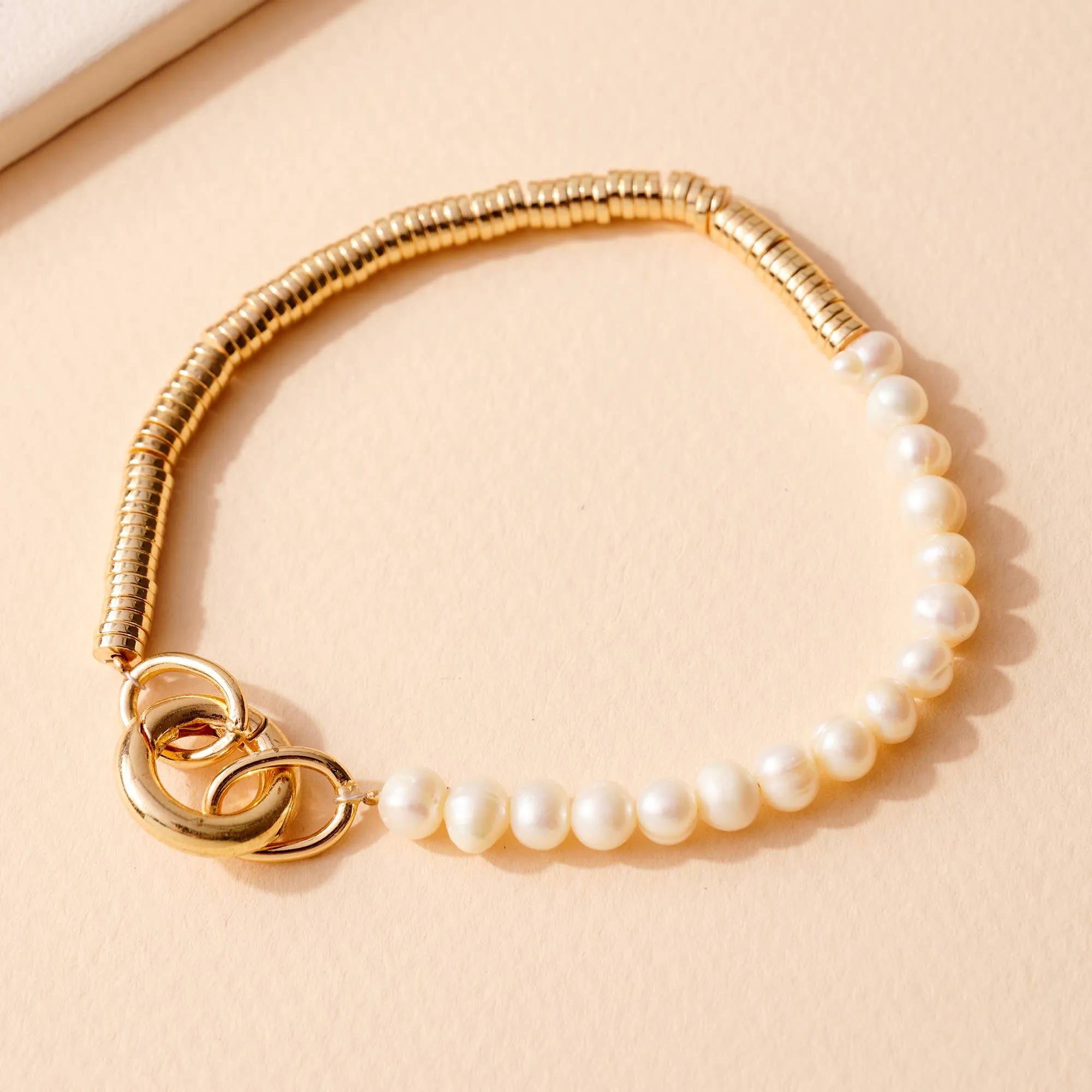Pearls Chain Link Bracelet