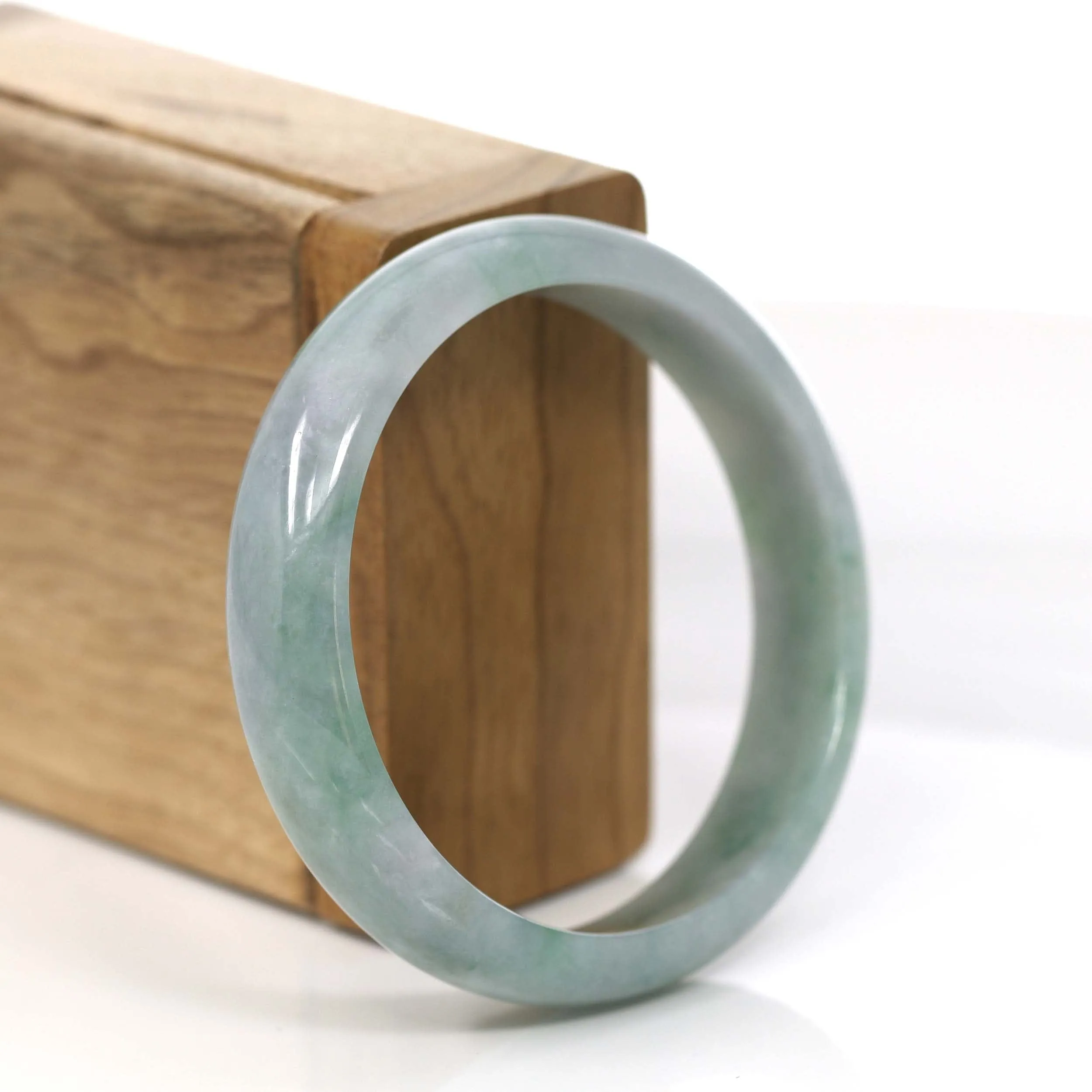 RealJade® Co. Classic Blue- Green Jadeite Jade Bangle Bracelet (56.25 mm) #763